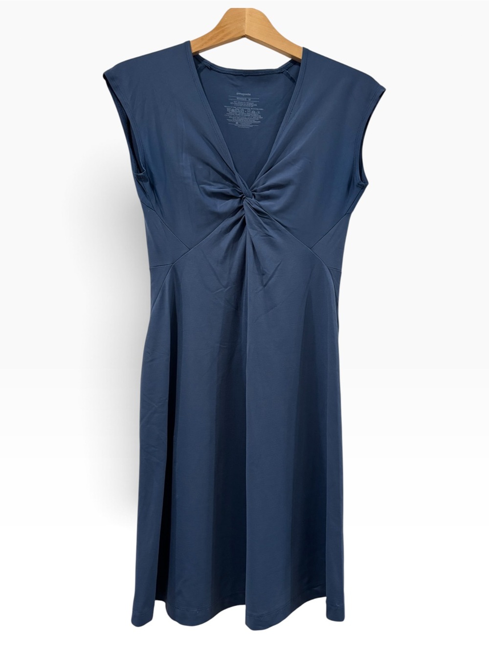 Patagonia Seabrook Bandha Twist Front Dress Medium Blue EUC 58729
